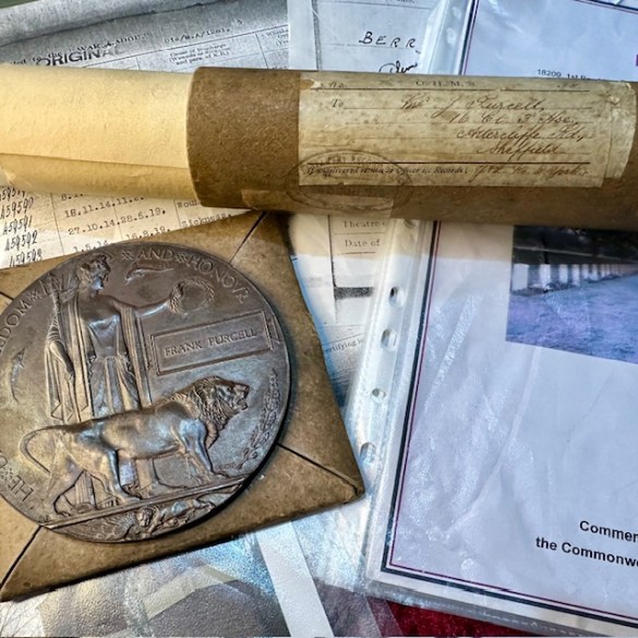 WW1 Death Plaque and Scroll 2